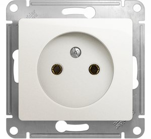 Фото Schneider Electric Glossa GSL000641 Розетка без заземляющего контакта (16 А, под рамку, скрытая установка, перламутровый)