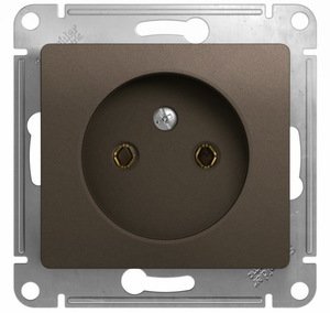 Фото Schneider Electric Glossa GSL000841 Розетка без заземляющего контакта (16 А, под рамку, скрытая установка, шоколад)