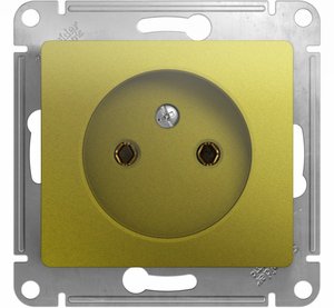 Фото Schneider Electric Glossa GSL001041 Розетка без заземляющего контакта (16 А, под рамку, скрытая установка, фисташковая)
