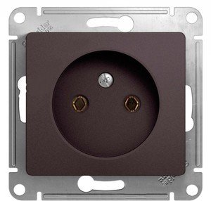 Фото Schneider Electric Glossa GSL001341 Розетка без заземляющего контакта (16 А, под рамку, скрытая установка, графит)