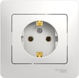 Фото Schneider Electric Glossa GSL000142 Розетка с заземляющим контактом (16 А, в сборе, скрытая установка, белая)