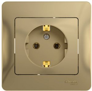 Фото Schneider Electric Glossa GSL000442 Розетка с заземляющим контактом (16 А, в сборе, скрытая установка, титан)