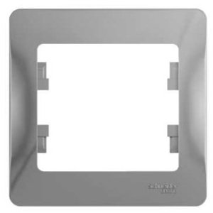 Фото Schneider Electric Glossa GSL000301 Рамка 1-постовая (алюминий)