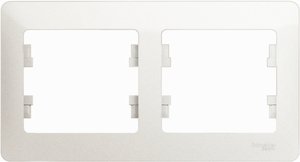 Фото Schneider Electric Glossa GSL000602 Рамка 2-постовая (горизонтальная, перламутр)