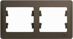 Фото Schneider Electric Glossa GSL000802 Рамка 2-постовая (горизонтальная, шоколад)