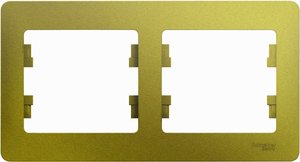 Фото Schneider Electric Glossa GSL001002 Рамка 2-постовая (горизонтальная, фисташковая)