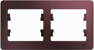 Фото Schneider Electric Glossa GSL001102 Рамка 2-постовая (горизонтальная, баклажан)