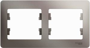 Фото Schneider Electric Glossa GSL001202 Рамка 2-постовая (горизонтальная, платина)