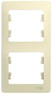 Фото Schneider Electric Glossa GSL000206 Рамка 2-постовая вертикальная (бежевая)