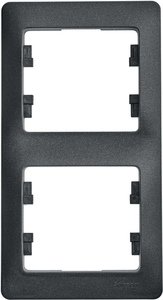 Фото Schneider Electric Glossa GSL000706 Рамка 2-постовая вертикальная (антрацит)