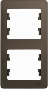 Фото Schneider Electric Glossa GSL000806 Рамка 2-постовая вертикальная (шоколад)