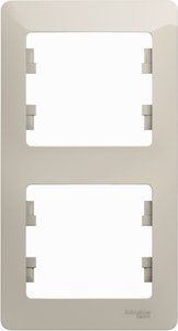 Фото Schneider Electric Glossa GSL000906 Рамка 2-постовая вертикальная (молоко)