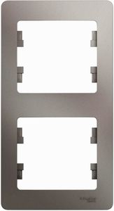 Фото Schneider Electric Glossa GSL001206 Рамка 2-постовая вертикальная (платина)
