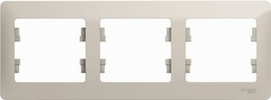 Фото Schneider Electric Glossa GSL000903 Рамка 3-постовая горизонтальная (молоко)