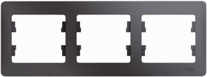 Фото Schneider Electric Glossa GSL001303 Рамка 3-постовая горизонтальная (графит)