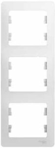Фото Schneider Electric Glossa GSL000107 Рамка 3-постовая вертикальная (белая)