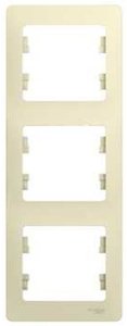 Фото Schneider Electric Glossa GSL000207 Рамка 3-постовая вертикальная (бежевая)