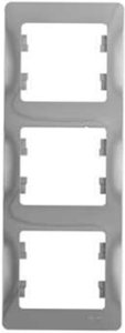 Фото Schneider Electric Glossa GSL000307 Рамка 3-постовая вертикальная (алюминий)
