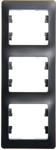 Фото Schneider Electric Glossa GSL000707 Рамка 3-постовая вертикальная (антрацит)