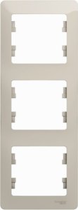 Фото Schneider Electric Glossa GSL000907 Рамка 3-постовая вертикальная (молоко)