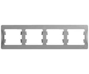 Фото Schneider Electric Glossa GSL000304 Рамка 4-постовая горизонтальная (алюминий)