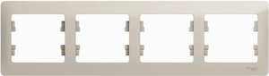 Фото Schneider Electric Glossa GSL000904 Рамка 4-постовая горизонтальная (молоко)