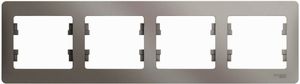 Фото Schneider Electric Glossa GSL001204 Рамка 4-постовая горизонтальная (платина)