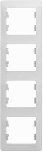 Фото Schneider Electric Glossa GSL000108 Рамка 4-постовая вертикальная (белая)