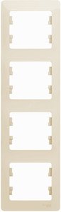 Фото Schneider Electric Glossa GSL000208 Рамка 4-постовая вертикальная (бежевая)