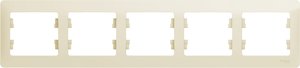 Фото Schneider Electric Glossa GSL000205 Рамка 5-постовая горизонтальная (бежевая)