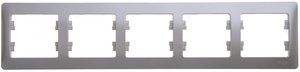 Фото Schneider Electric Glossa GSL000305 Рамка 5-постовая горизонтальная (алюминий)