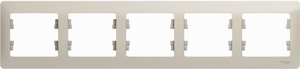 Фото Schneider Electric Glossa GSL000905 Рамка 5-постовая горизонтальная (молоко)