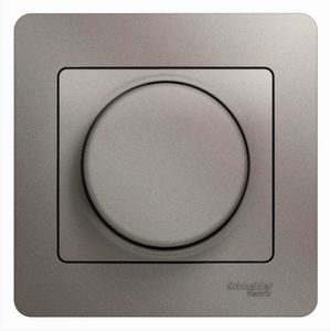 Фото Schneider Electric Glossa GSL001234 Светорегулятор поворотный (300 Вт, R, в сборе, скрытая установка, платина)