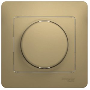 Фото Schneider Electric Glossa GSL000436 Светорегулятор поворотный (600 Вт, R+L+C, в сборе, скрытая установка, титан)