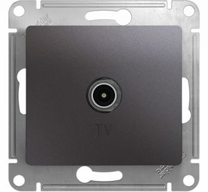 Фото Schneider Electric Glossa GSL001391 Розетка телевизионная (TV, под рамку, скрытая установка, графит)