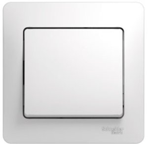 Фото Schneider Electric Glossa GSL000112 Выключатель одноклавишный (10 А, в сборе, скрытая установка, белый)