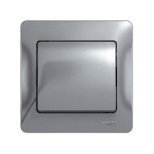 Фото Schneider Electric Glossa GSL000312 Выключатель одноклавишный (10 А, в сборе, скрытая установка, алюминий)