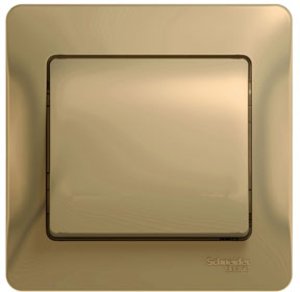 Фото Schneider Electric Glossa GSL000412 Выключатель одноклавишный (10 А, в сборе, скрытая установка, титан)