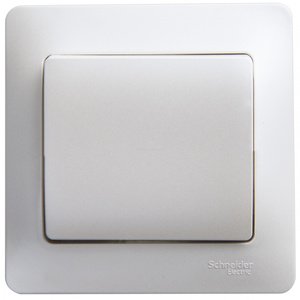 Фото Schneider Electric Glossa GSL000612 Выключатель одноклавишный (10 А, в сборе, скрытая установка, перламутр)