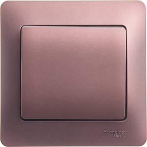 Фото Schneider Electric Glossa GSL001112 Выключатель одноклавишный (10 А, в сборе, скрытая установка, баклажан)