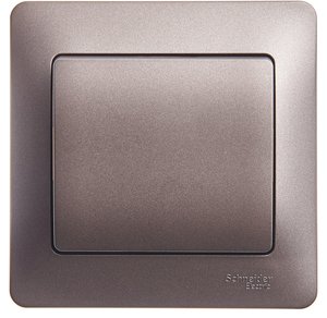 Фото Schneider Electric Glossa GSL001312 Выключатель одноклавишный (10 А, в сборе, скрытая установка, графит)