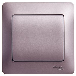 Фото Schneider Electric Glossa GSL001412 Выключатель одноклавишный (10 А, в сборе, скрытая установка, сиреневый туман)