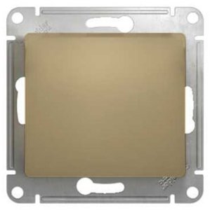 Фото Schneider Electric Glossa GSL000415 Выключатель однокнопочный без фиксации (10 А, под рамку, скрытая установка, титан)
