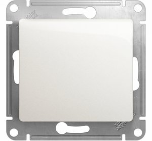 Фото Schneider Electric Glossa GSL000615 Выключатель однокнопочный без фиксации (10 А, под рамку, скрытая установка, перламутр)