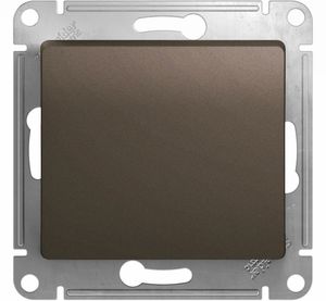 Фото Schneider Electric Glossa GSL000815 Выключатель однокнопочный без фиксации (10 А, под рамку, скрытая установка, шоколад)