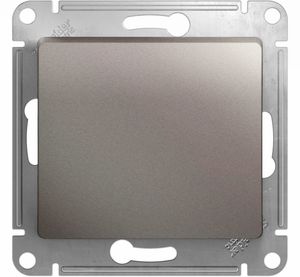 Фото Schneider Electric Glossa GSL001215 Выключатель однокнопочный без фиксации (10 А, под рамку, скрытая установка, платина)