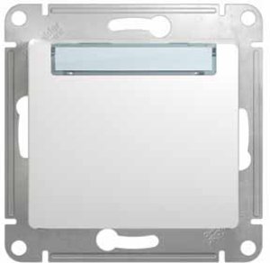 Фото Schneider Electric Glossa GSL000119 Выключатель однокнопочный без фиксации с табличкой (10 А, под рамку, скрытая установка, белый)
