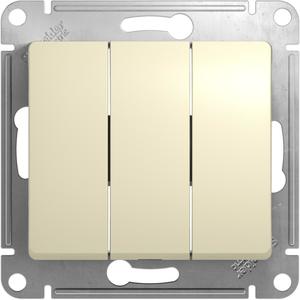Фото Schneider Electric Glossa GSL000231 Выключатель трехклавишный (10 А, под рамку, скрытая установка, бежевый)