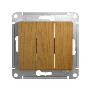Фото Schneider Electric Glossa GSL000531 Выключатель трехклавишный (10 А, под рамку, скрытая установка, дуб)