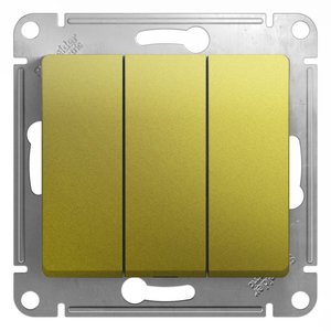 Фото Schneider Electric Glossa GSL001031 Выключатель трехклавишный (10 А, под рамку, скрытая установка, фисташковый)
